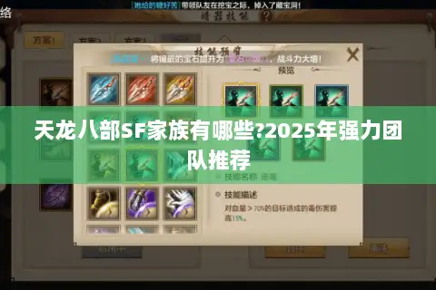 天龙八部SF家族有哪些?2025年强力团队推荐