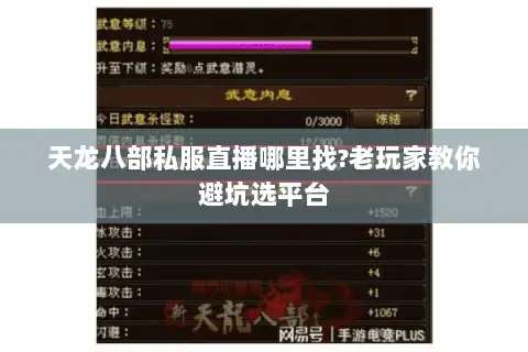 天龙八部私服直播哪里找?老玩家教你避坑选平台 天龙八部私服直播哪里找?老玩家教你避坑选平台