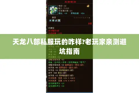 天龙八部私服玩的咋样?老玩家亲测避坑指南