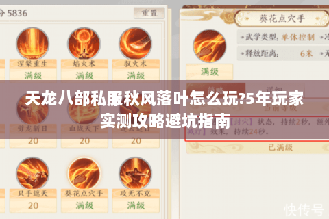 天龙八部私服秋风落叶怎么玩?5年玩家实测攻略避坑指南