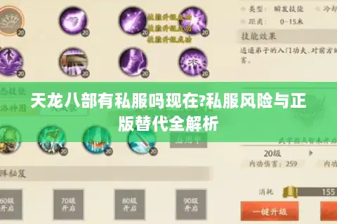 天龙八部有私服吗现在?私服风险与正版替代全解析
