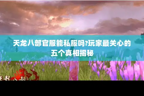 天龙八部官服能私服吗?玩家最关心的五个真相揭秘