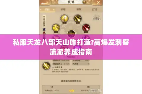 私服天龙八部天山咋打造?高爆发刺客流派养成指南