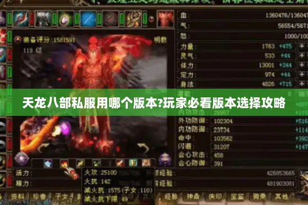 天龙八部私服用哪个版本?玩家必看版本选择攻略