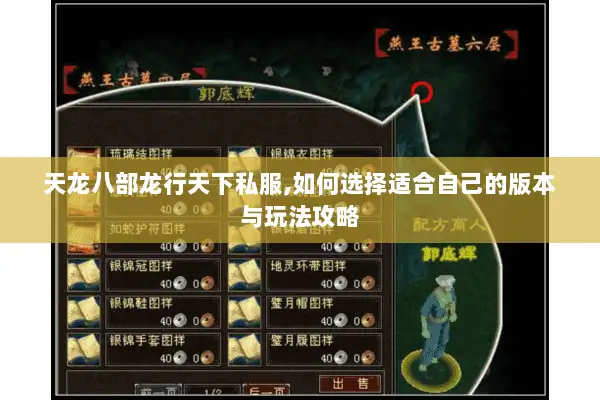 天龙八部龙行天下私服,如何选择适合自己的版本与玩法攻略