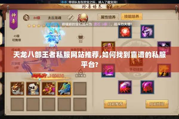 天龙八部王者私服网站推荐,如何找到靠谱的私服平台? 天龙八部王者私服网站推荐,如何找到靠谱的私服平台?