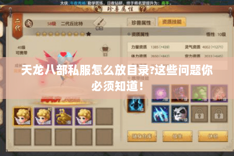 天龙八部私服怎么放目录?这些问题你必须知道！