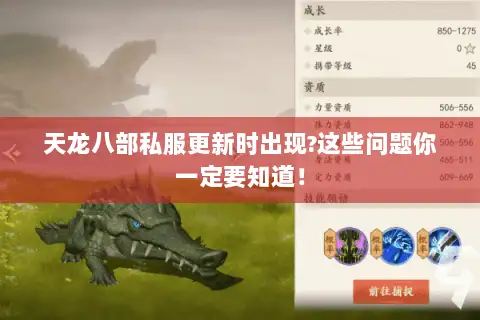 天龙八部私服更新时出现?这些问题你一定要知道! 天龙八部私服更新时出现?这些问题你一定要知道!