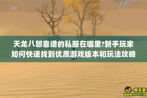 天龙八部靠谱的私服在哪里?新手玩家如何快速找到优质游戏版本和玩法攻略