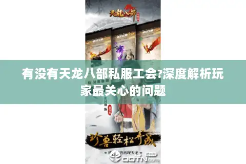 有没有天龙八部私服工会?深度解析玩家最关心的问题 有没有天龙八部私服工会?深度解析玩家最关心的问题