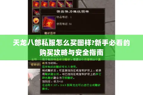 天龙八部私服怎么买图样?新手必看的购买攻略与安全指南
