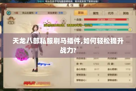 天龙八部私服刷马插件,如何轻松提升战力?
