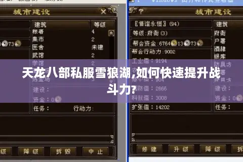 天龙八部私服雪狼湖,如何快速提升战斗力?