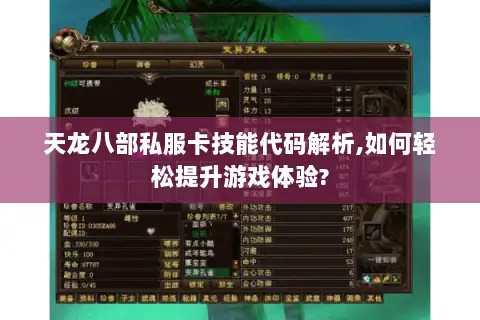 天龙八部私服卡技能代码解析,如何轻松提升游戏体验?