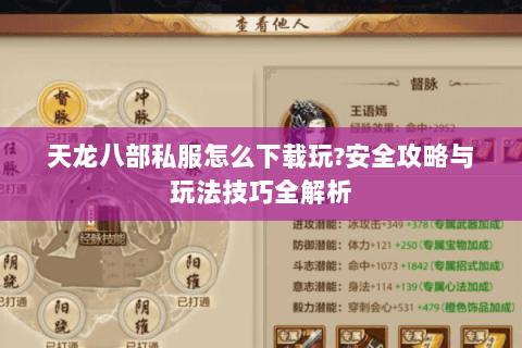 天龙八部私服怎么下载玩?安全攻略与玩法技巧全解析