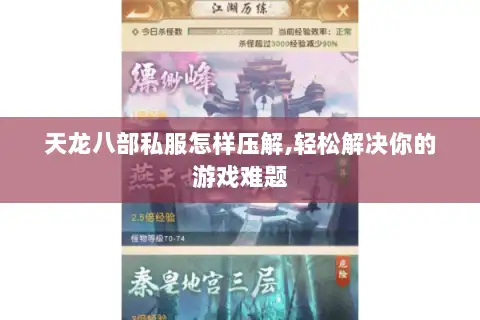 天龙八部私服怎样压解,轻松解决你的游戏难题
