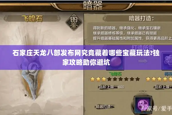 石家庄天龙八部发布网究竟藏着哪些宝藏玩法?独家攻略助你避坑 石家庄天龙八部发布网究竟藏着哪些宝藏玩法?独家攻略助你避坑