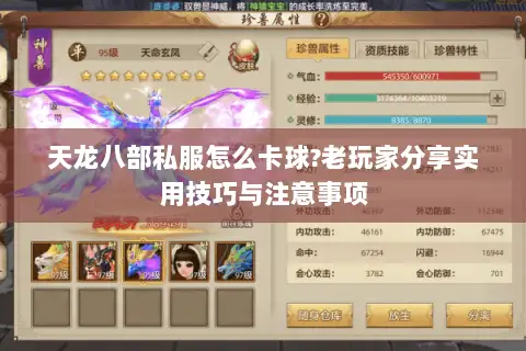 天龙八部私服怎么卡球?老玩家分享实用技巧与注意事项 天龙八部私服怎么卡球?老玩家分享实用技巧与注意事项