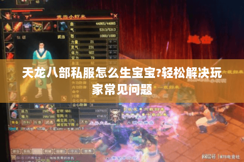 天龙八部私服怎么生宝宝?轻松解决玩家常见问题 天龙八部私服怎么生宝宝?轻松解决玩家常见问题