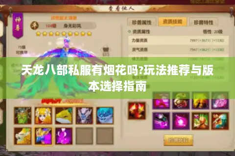 天龙八部私服有烟花吗?玩法推荐与版本选择指南