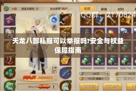 天龙八部私服可以举报吗?安全与权益保障指南