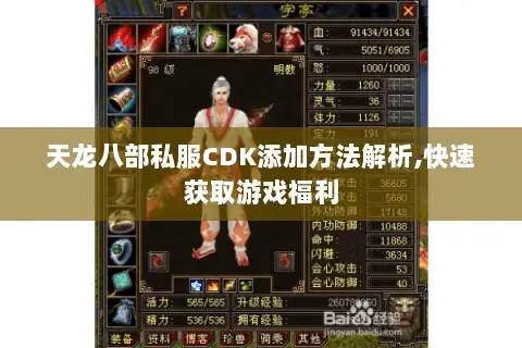 天龙八部私服CDK添加方法解析,快速获取游戏福利
