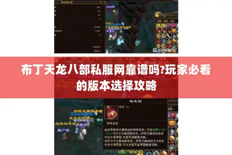 布丁天龙八部私服网靠谱吗?玩家必看的版本选择攻略
