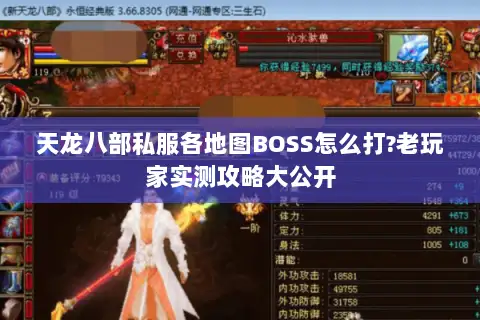 天龙八部私服各地图BOSS怎么打?老玩家实测攻略大公开 天龙八部私服各地图BOSS怎么打?老玩家实测攻略大公开