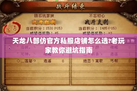 天龙八部仿官方私服店铺怎么选?老玩家教你避坑指南 天龙八部仿官方私服店铺怎么选?老玩家教你避坑指南