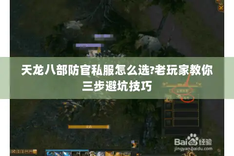 天龙八部防官私服怎么选?老玩家教你三步避坑技巧