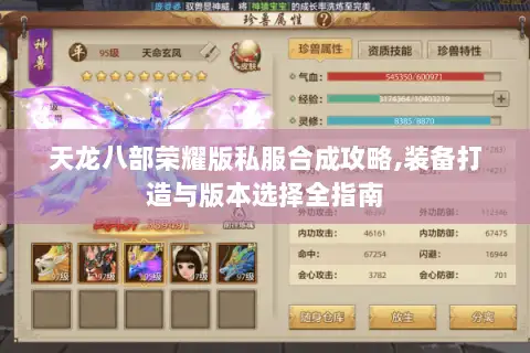 天龙八部荣耀版私服合成攻略,装备打造与版本选择全指南