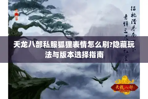 天龙八部私服狐狸表情怎么刷?隐藏玩法与版本选择指南
