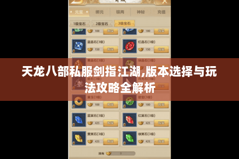 天龙八部私服剑指江湖,版本选择与玩法攻略全解析 天龙八部私服剑指江湖,版本选择与玩法攻略全解析
