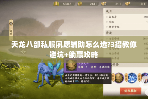 天龙八部私服夙愿辅助怎么选?3招教你避坑+躺赢攻略