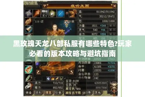 黑玫瑰天龙八部私服有哪些特色?玩家必看的版本攻略与避坑指南