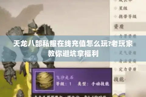 天龙八部私服在线充值怎么玩?老玩家教你避坑拿福利