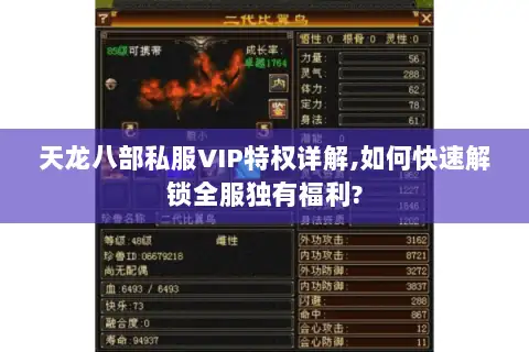天龙八部私服VIP特权详解,如何快速解锁全服独有福利?