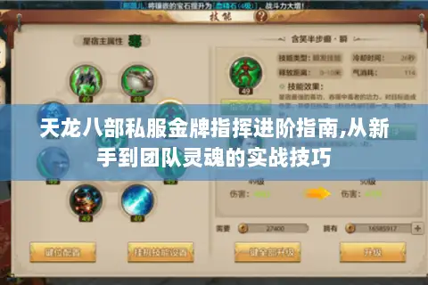 天龙八部私服金牌指挥进阶指南,从新手到团队灵魂的实战技巧