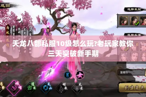 天龙八部私服10级怎么玩?老玩家教你三天突破新手期