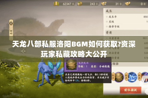 天龙八部私服洛阳BGM如何获取?资深玩家私藏攻略大公开