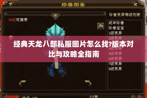 经典天龙八部私服图片怎么找?版本对比与攻略全指南 经典天龙八部私服图片怎么找?版本对比与攻略全指南