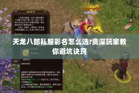 天龙八部私服彩名怎么选?资深玩家教你避坑诀窍