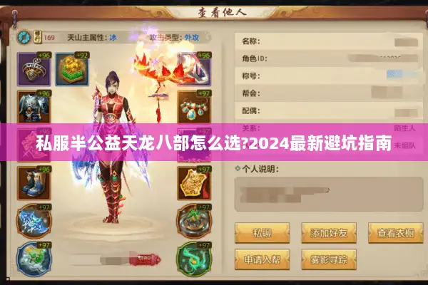 私服半公益天龙八部怎么选?2024最新避坑指南 私服半公益天龙八部怎么选?2024最新避坑指南