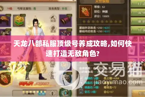 天龙八部私服顶级号养成攻略,如何快速打造无敌角色?