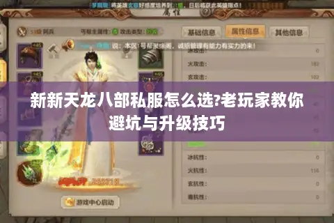新新天龙八部私服怎么选?老玩家教你避坑与升级技巧 新新天龙八部私服怎么选?老玩家教你避坑与升级技巧