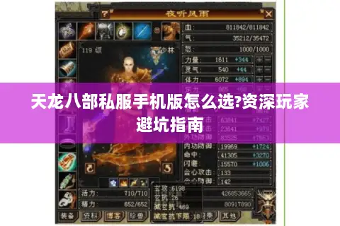 天龙八部私服手机版怎么选?资深玩家避坑指南 天龙八部私服手机版怎么选?资深玩家避坑指南