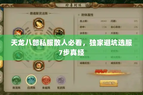 天龙八部私服散人必看，独家避坑选服7步真经