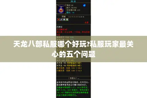 天龙八部私服哪个好玩?私服玩家最关心的五个问题 天龙八部私服哪个好玩?私服玩家最关心的五个问题