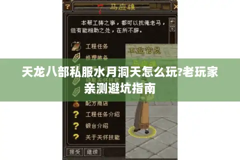 天龙八部私服水月洞天怎么玩?老玩家亲测避坑指南 天龙八部私服水月洞天怎么玩?老玩家亲测避坑指南