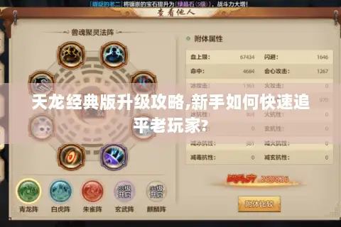 天龙经典版升级攻略,新手如何快速追平老玩家?